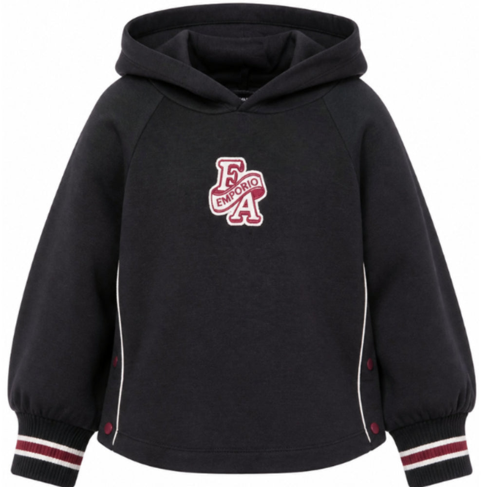 Felpa per bambina Emporio Armani Kids blu navy con logo EG000847 AF10126 UB118 EMPORIO ARMANI KIDS