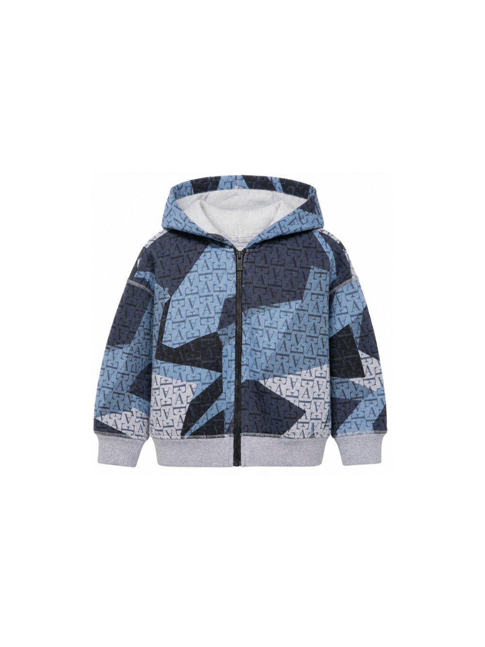 Felpa per bambina Emporio Armani Kids blu con stampa monogramma EG000851 AF26055 F8266 EMPORIO ARMANI KIDS