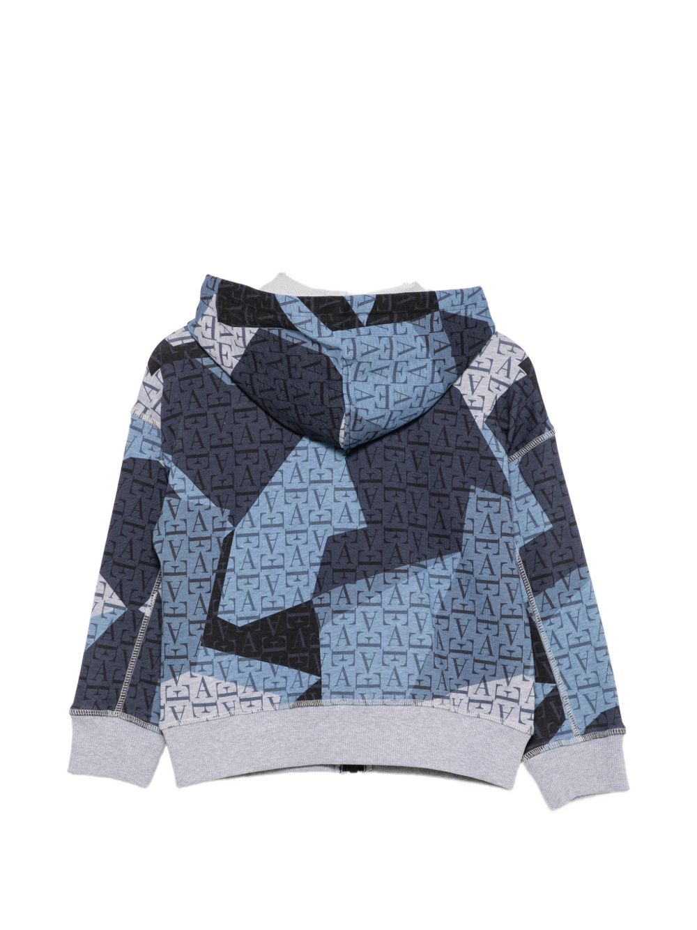 Felpa per bambina Emporio Armani Kids blu con stampa monogramma EG000851 AF26055 F8266 EMPORIO ARMANI KIDS