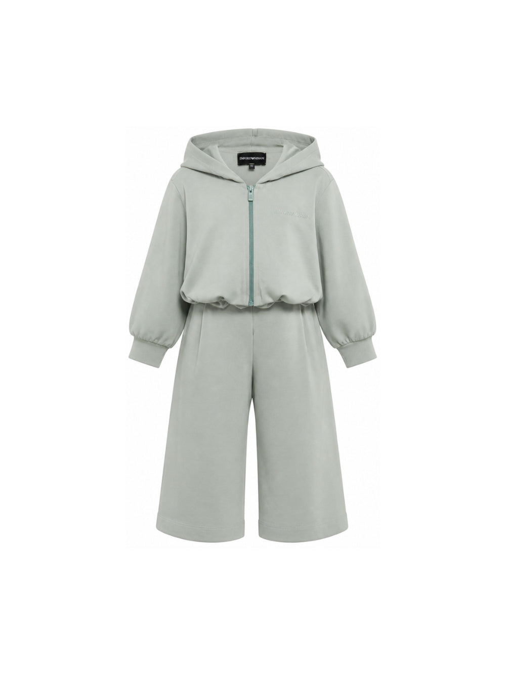 Tuta per bambina Emporio Armani Kids verde salvia con cappuccio e logo EG000867 AF16133 U9019 EMPORIO ARMANI KIDS