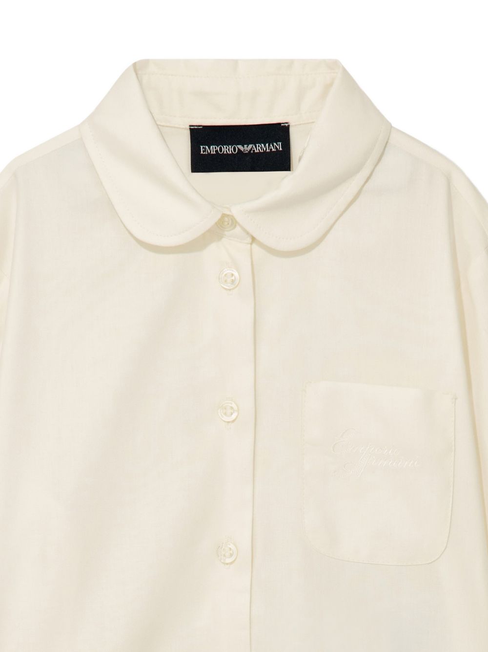 Camicia per bambina Emporio Armani Kids bianca con colletto Peter Pan EG000870 AF16583 U0003 EMPORIO ARMANI KIDS