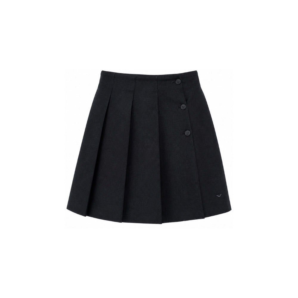 Minigonna per bambina Emporio Armani Kids nera a pieghe con bottoni EG000877 AF26957 UB100 EMPORIO ARMANI KIDS