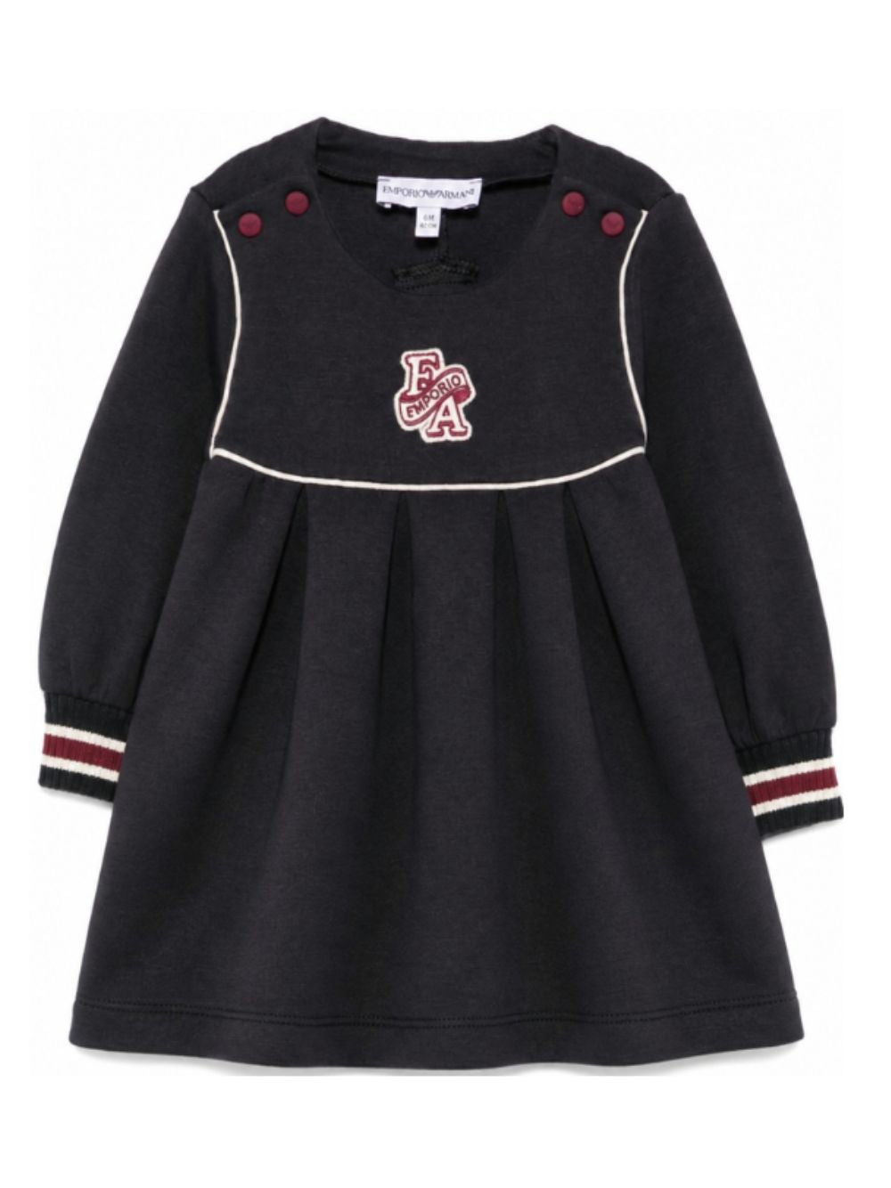 Abito per neonata Emporio Armani Kids blu con rifinitura a contrasto EG000901 AF10126 UB118 EMPORIO ARMANI KIDS