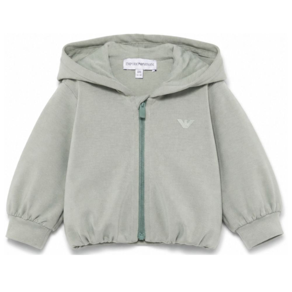 Felpa per neonata Emporio Armani Kids verde con chiusura con zip EG000909 AF16133 U9019 EMPORIO ARMANI KIDS