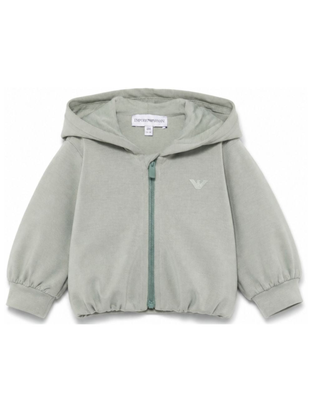 Felpa per neonata Emporio Armani Kids verde con chiusura con zip EG000909 AF16133 U9019 EMPORIO ARMANI KIDS