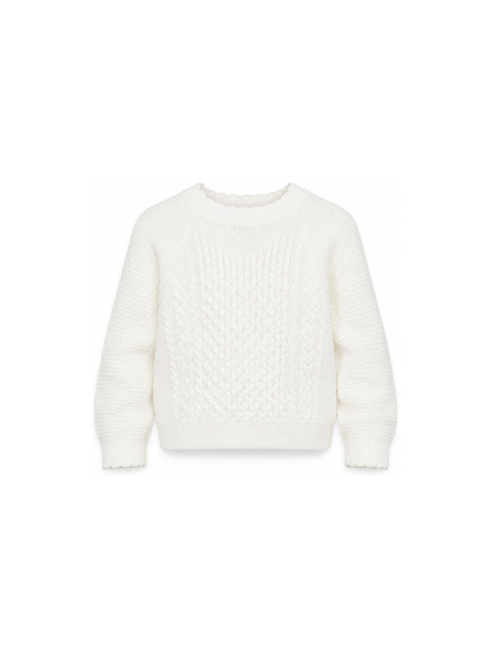 Maglione per bambina Emporio Armani Kids bianco in maglia a trecce EG000994 AF27578 U1009 EMPORIO ARMANI KIDS
