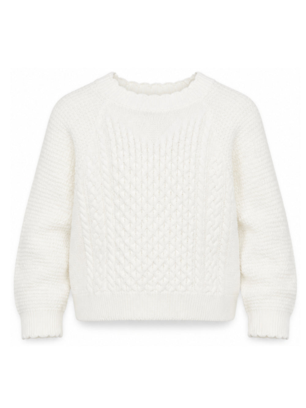 Maglione per bambina Emporio Armani Kids bianco in maglia a trecce EG000994 AF27578 U1009 EMPORIO ARMANI KIDS