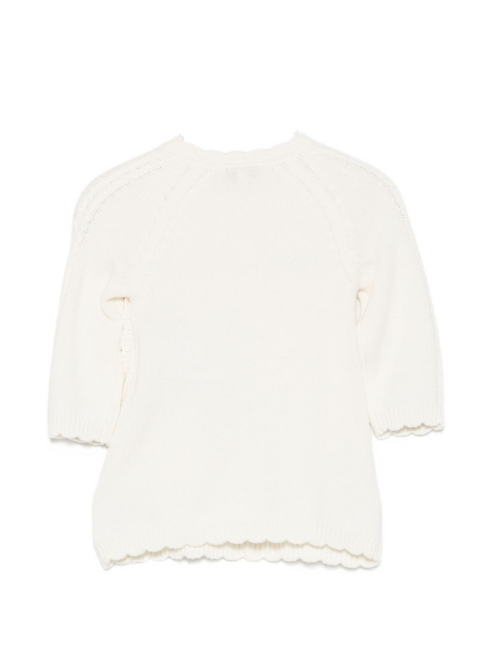 Cardigan per neonata Emporio Armani Kids bianco con dettagli a trecce EG000995 AF27578 U1009 EMPORIO ARMANI KIDS