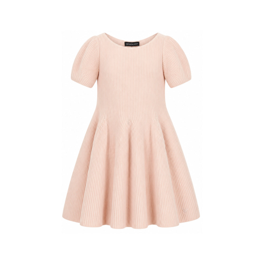 Abito per bambina Emporio Armani Kids rosa a coste con scollo rotondo EG000996 AF27580 U4133 EMPORIO ARMANI KIDS