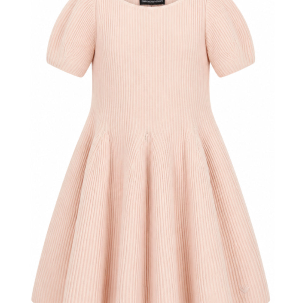 Abito per bambina Emporio Armani Kids rosa a coste con scollo rotondo EG000996 AF27580 U4133 EMPORIO ARMANI KIDS