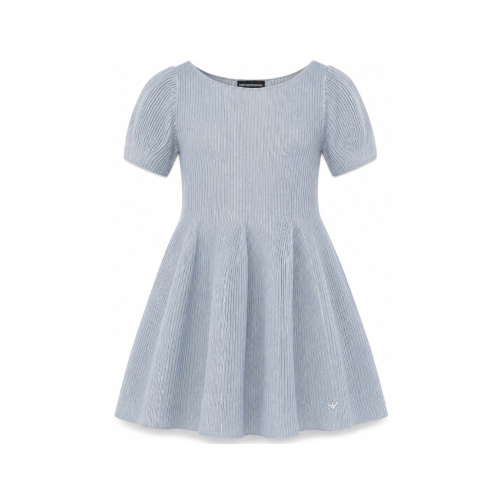 Abito per bambina Emporio Armani Kids azzurro svasato a coste EG000996 AF27580 U8061 EMPORIO ARMANI KIDS