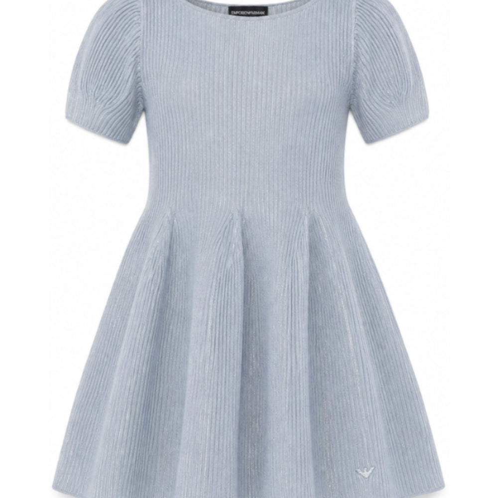 Abito per bambina Emporio Armani Kids azzurro svasato a coste EG000996 AF27580 U8061 EMPORIO ARMANI KIDS