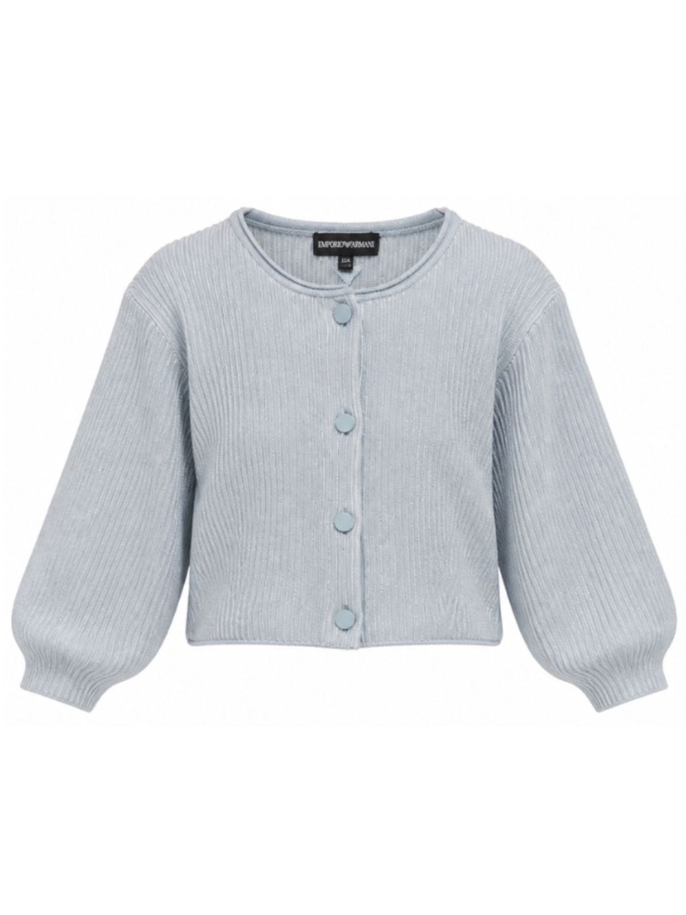Cardigan per bambina Emporio Armani Kids azzurro con maniche a palloncino EG000997 AF27580 U8061 EMPORIO ARMANI KIDS