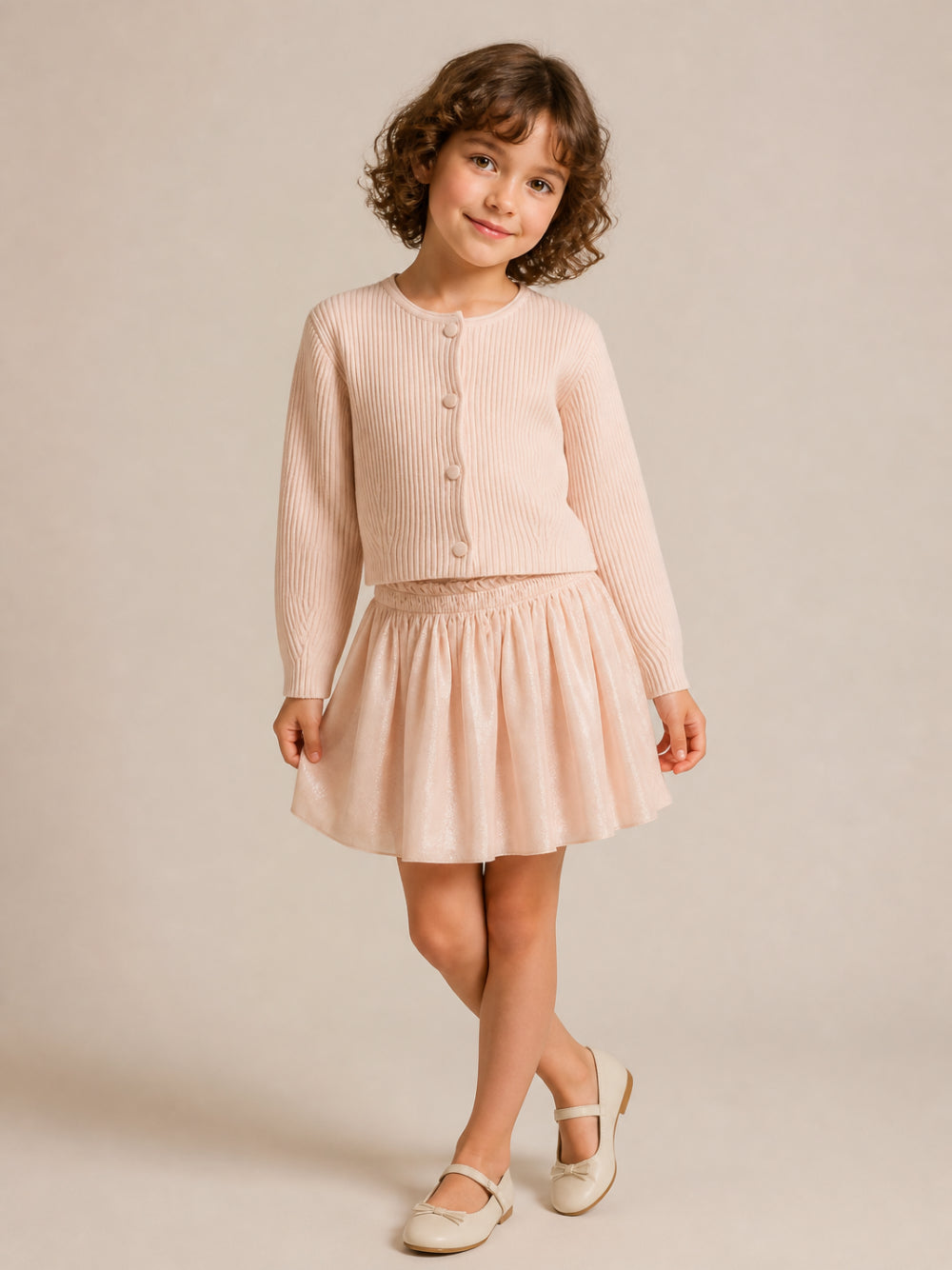 Gonna per bambina Emporio Armani Kids rosa con bordo arricciato EG001024 AF26324 U4133 EMPORIO ARMANI KIDS