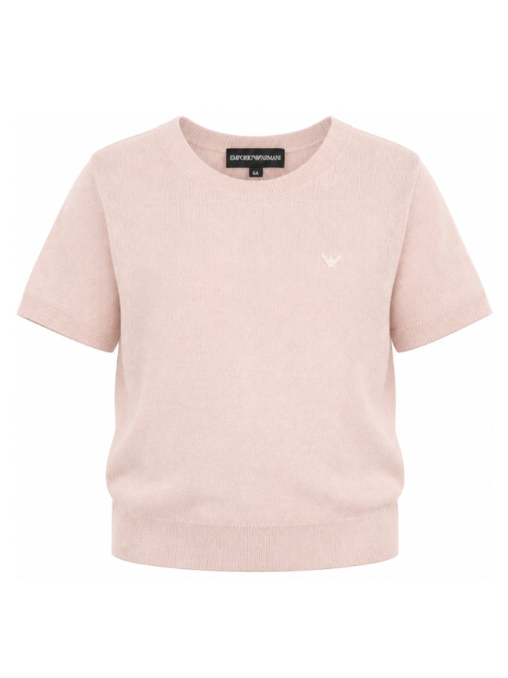 T-shirt per bambina Emporio Armani Kids rosa con logo ricamato EG001028 AF28703 U4133 EMPORIO ARMANI KIDS
