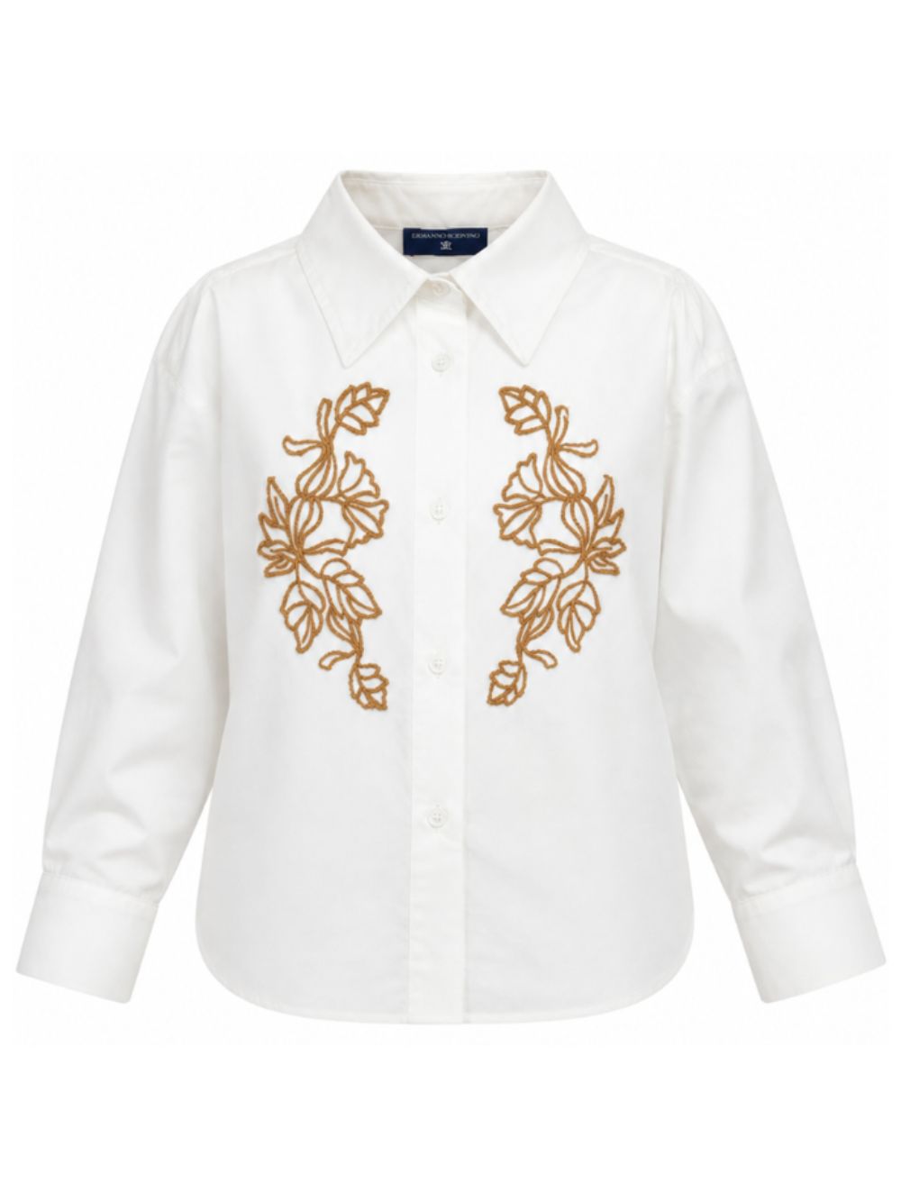 Camicia per bambina Ermanno Scervino Kids bianca con ricamo a fiori Z1H304 8126 0103 ERMANNO SCERVINO KIDS