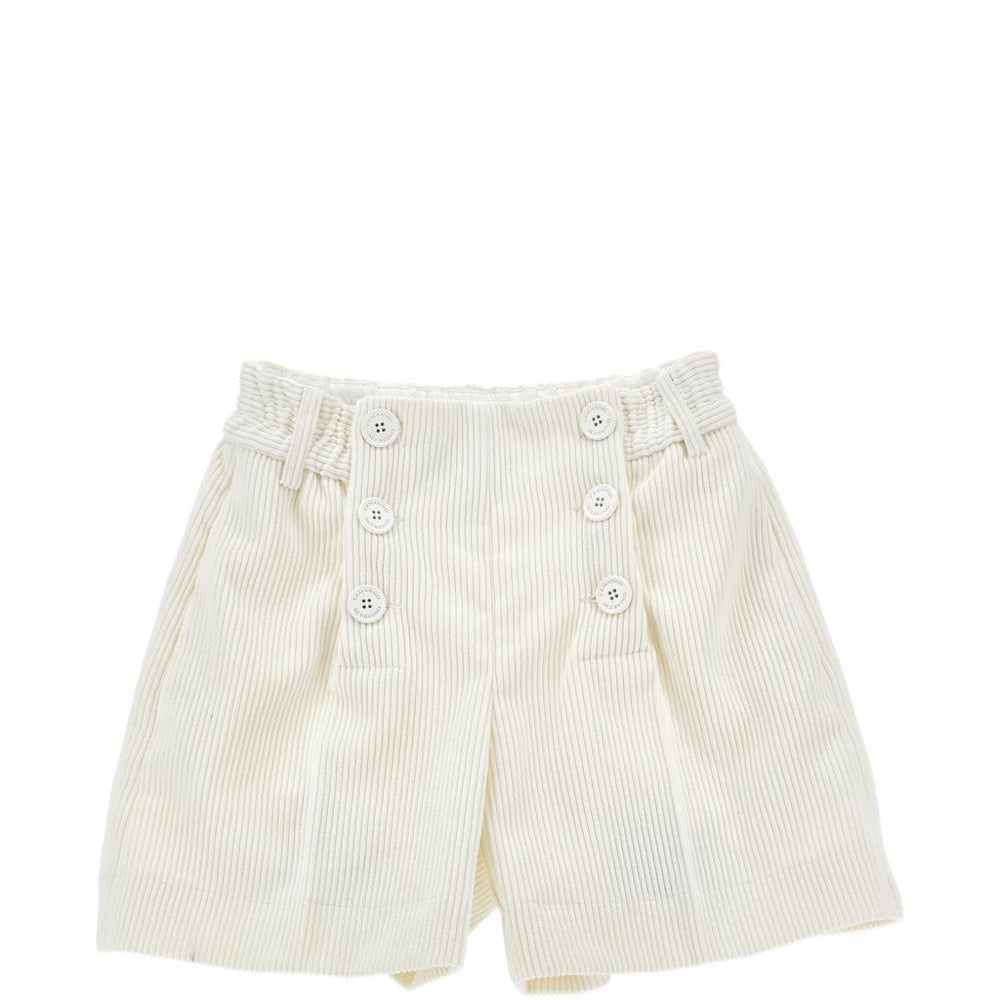 Shorts per bambina Ermanno Scervino Kids bianco con trama a coste Z1H408 8855 0001 ERMANNO SCERVINO KIDS