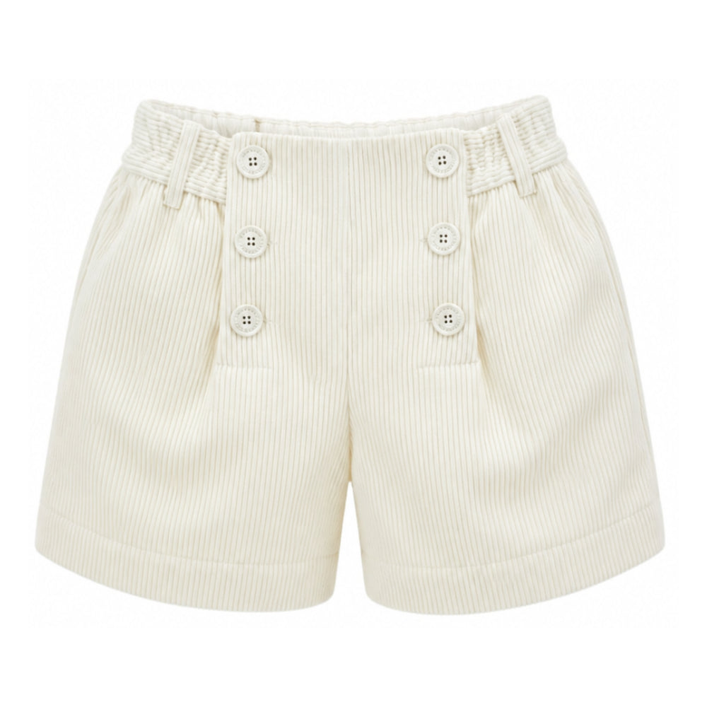 Shorts per bambina Ermanno Scervino Kids bianco con trama a coste Z1H408 8855 0001 ERMANNO SCERVINO KIDS