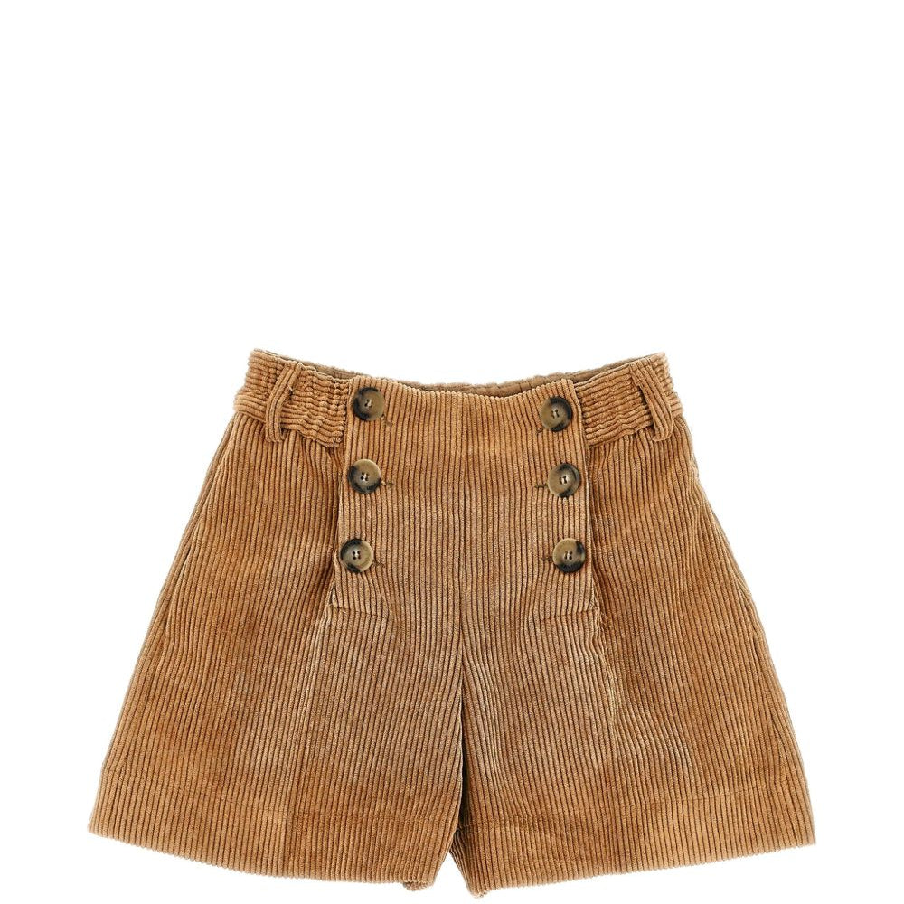 Shorts per bambina Ermanno Scervino Kids beige con trama a coste Z1H408 8855 0003 ERMANNO SCERVINO KIDS