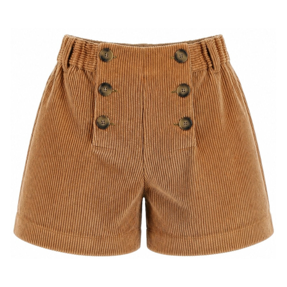 Shorts per bambina Ermanno Scervino Kids beige con trama a coste Z1H408 8855 0003 ERMANNO SCERVINO KIDS