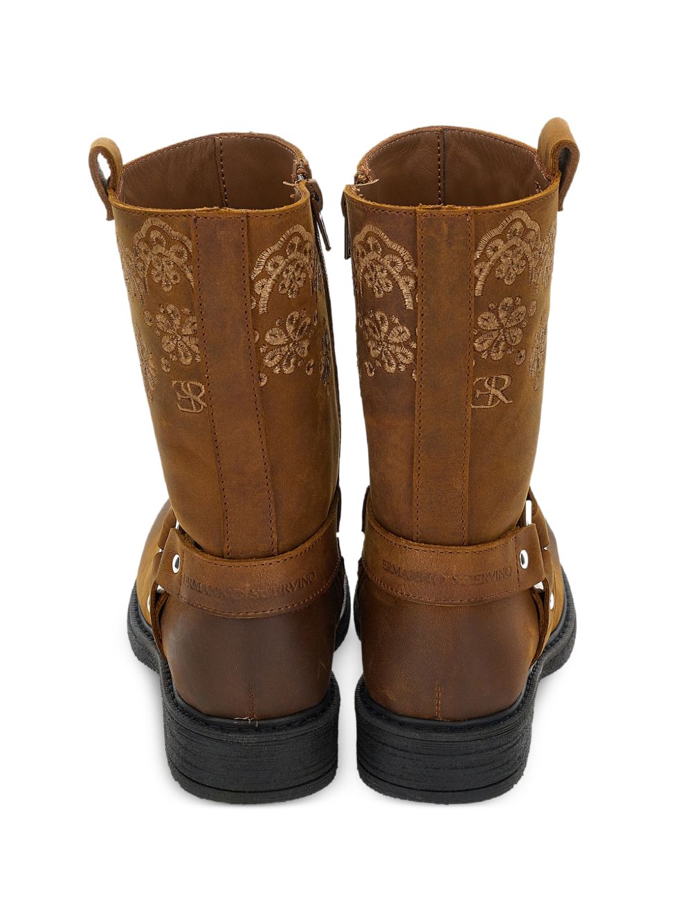Stivali per bambina Ermanno Scervino Kids marrone con ricamo a fiori Z8H006 8790 0006 ERMANNO SCERVINO KIDS