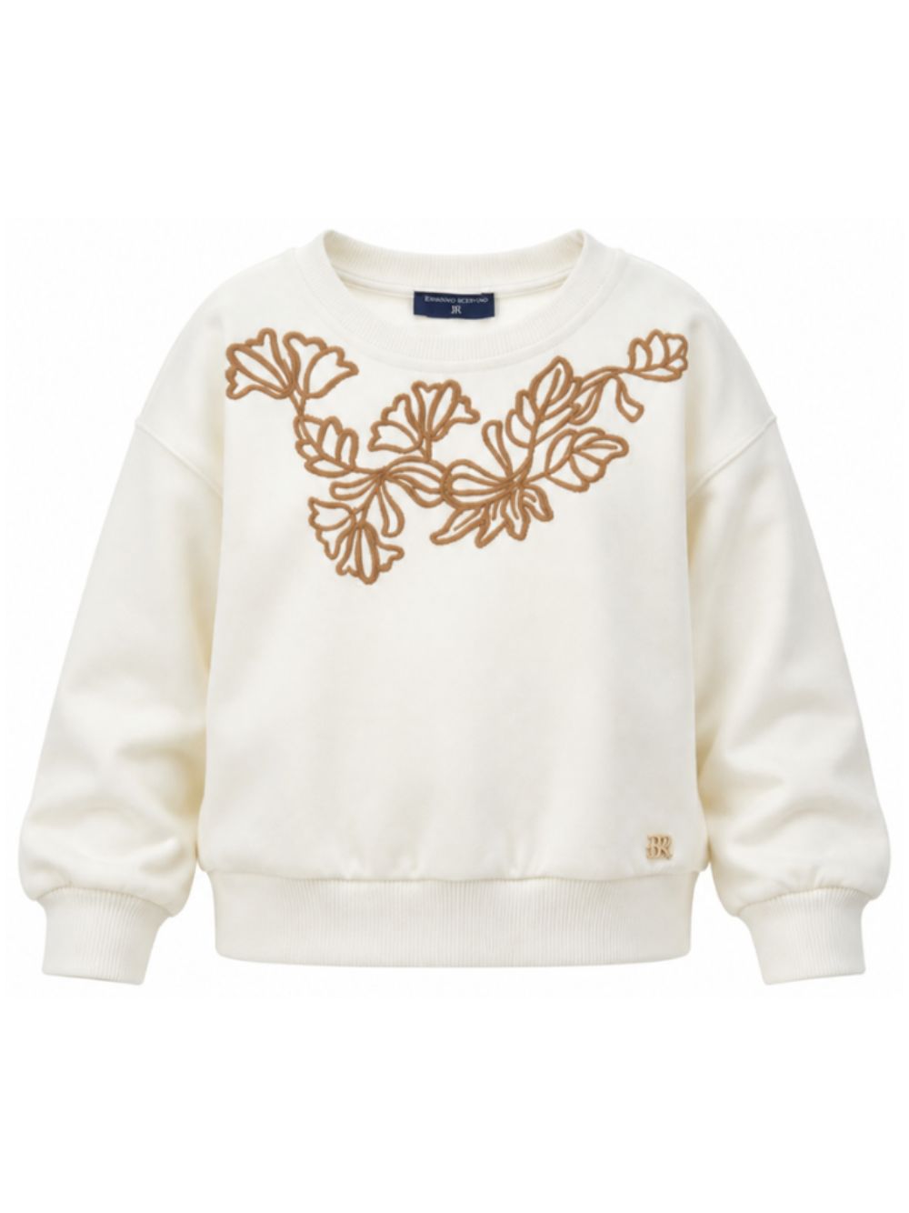 Felpa per bambina Ermanno Scervino Kids bianca con ricamo a fiori Z9H600 8096 0103 ERMANNO SCERVINO KIDS