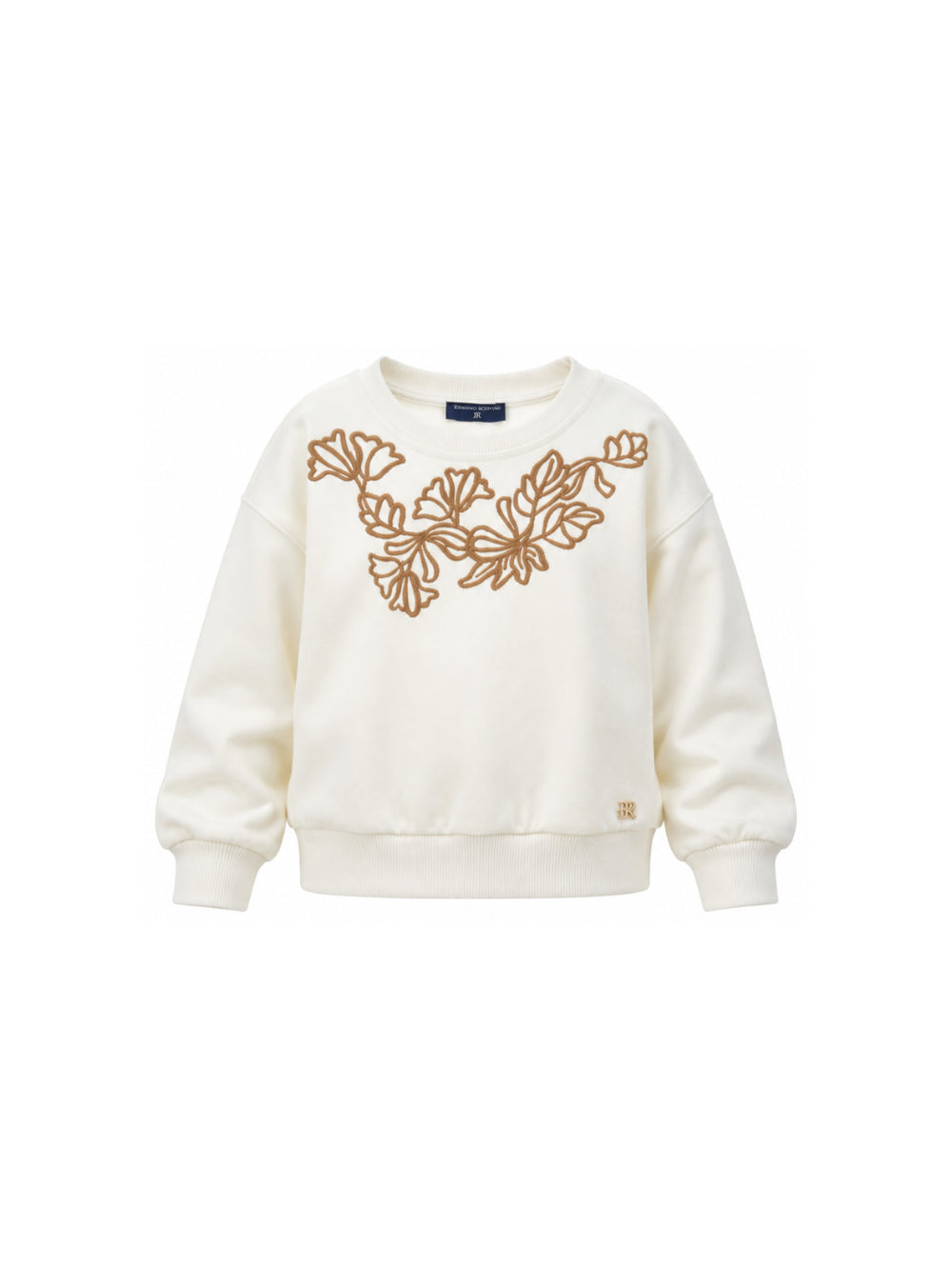 Felpa per bambina Ermanno Scervino Kids bianca con ricamo a fiori Z9H600 8096 0103 ERMANNO SCERVINO KIDS
