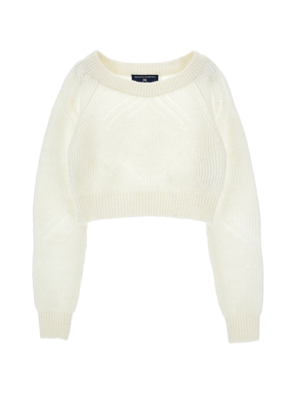 Maglione per bambina Ermanno Scervino Kids bianco con motivo a rombi Z9H601 8710 0001 ERMANNO SCERVINO KIDS