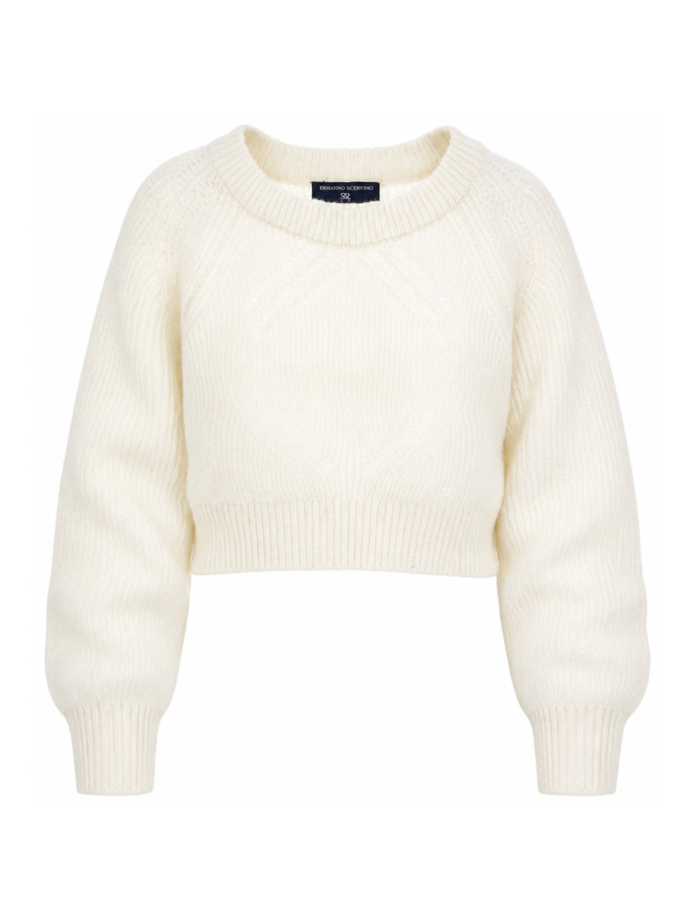 Maglione per bambina Ermanno Scervino Kids bianco con motivo a rombi Z9H601 8710 0001 ERMANNO SCERVINO KIDS
