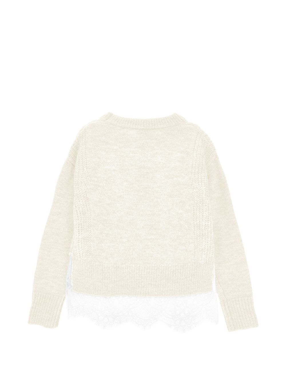 Maglione per bambina Ermanno Scervino Kids bianco con maglia intrecciata Z9H604 8710 0001 ERMANNO SCERVINO KIDS