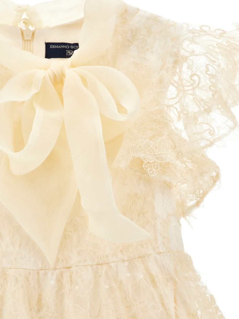 Abito per bambina Ermanno Scervino Kids bianco con trama in pizzo Z9H900 8098 0002 ERMANNO SCERVINO KIDS