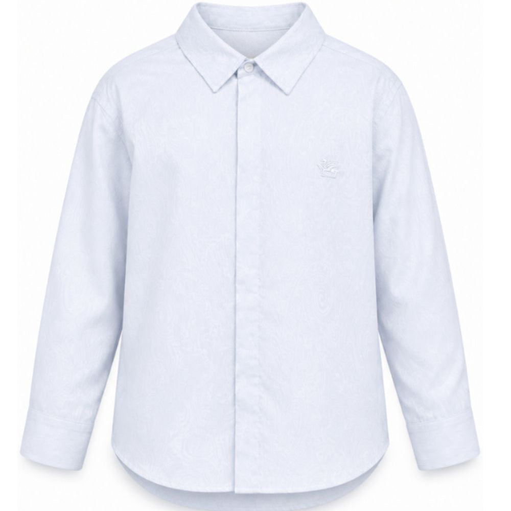 Camicia per bambino Etro Kids azzurra con effetto jacquard GW5P10 P0472 600 ETRO KIDS