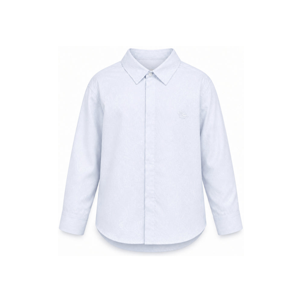 Camicia per bambino Etro Kids azzurra con effetto jacquard GW5P10 P0472 600 ETRO KIDS
