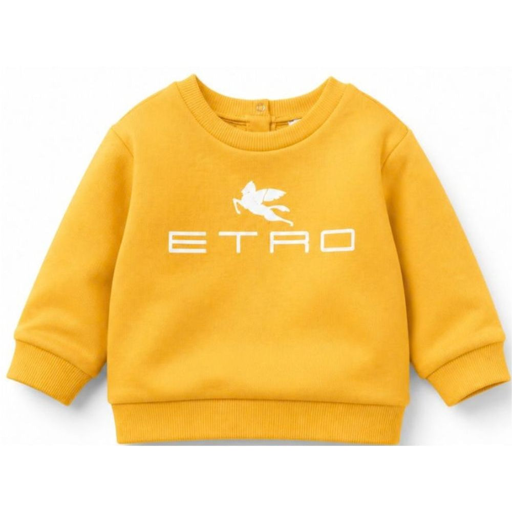 Felpa per neonati Etro Kids gialla con stampa logo sul davanti GY4530 Z3183 216 ETRO KIDS