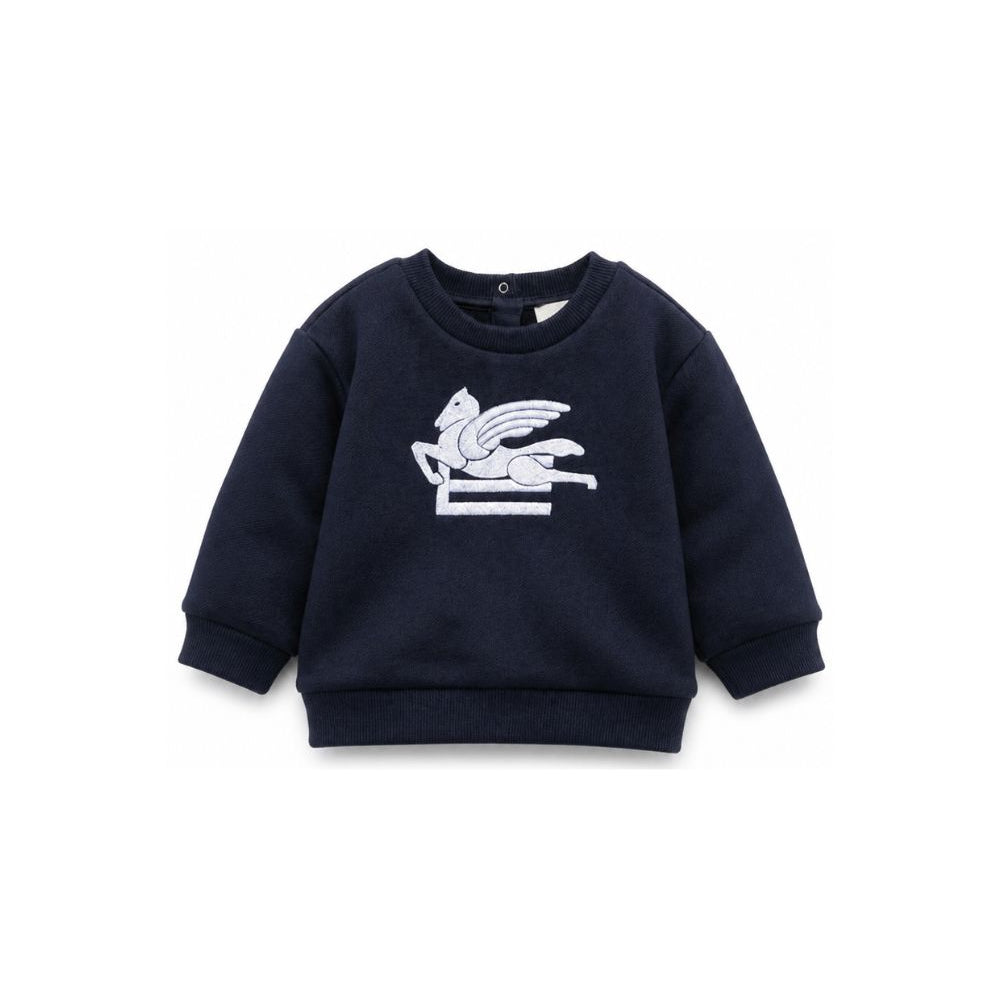 Felpa per neonato Etro Kids blu con motivo Pegaso GZ4300 Z3183 617 ETRO KIDS