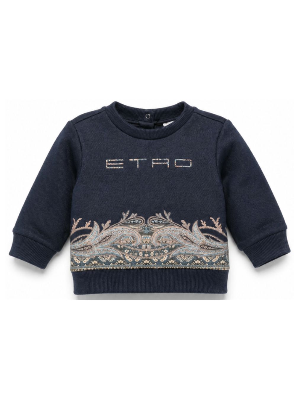 Felpa per neonato Etro Kids blu navy con stampa paisley GZ4330 Z3183 617 ETRO KIDS