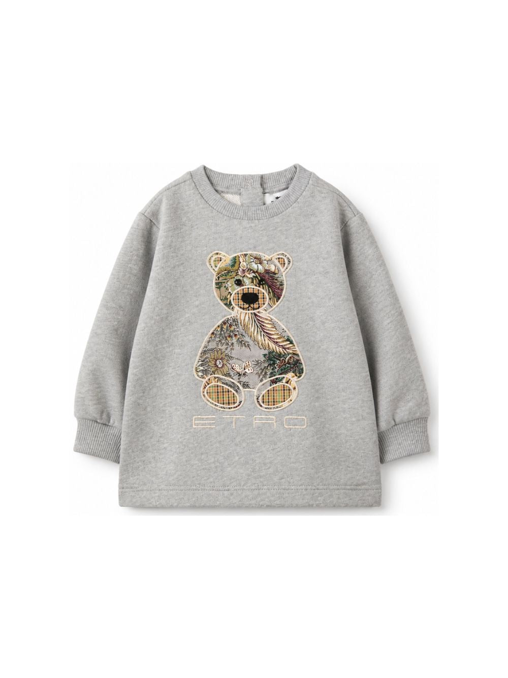Felpa per neonato Etro Kids grigia con stampa orsetto sul davanti GZ4500 Z3188 806 ETRO KIDS