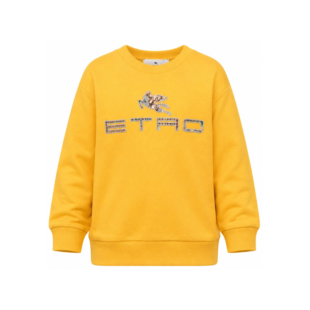 Felpa per bambino Etro Kids gialla con patch con logo GZ4P20 Z3183 216 ETRO KIDS