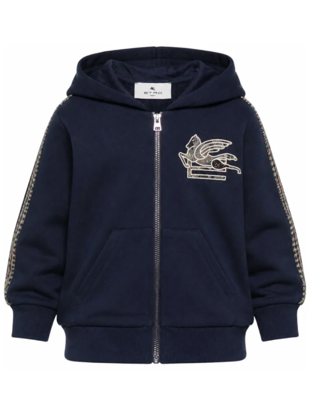 Felpa per bambino Etro Kids blu navy con chiusura frontale con zip GZ4P30 Z3183 617 ETRO KIDS