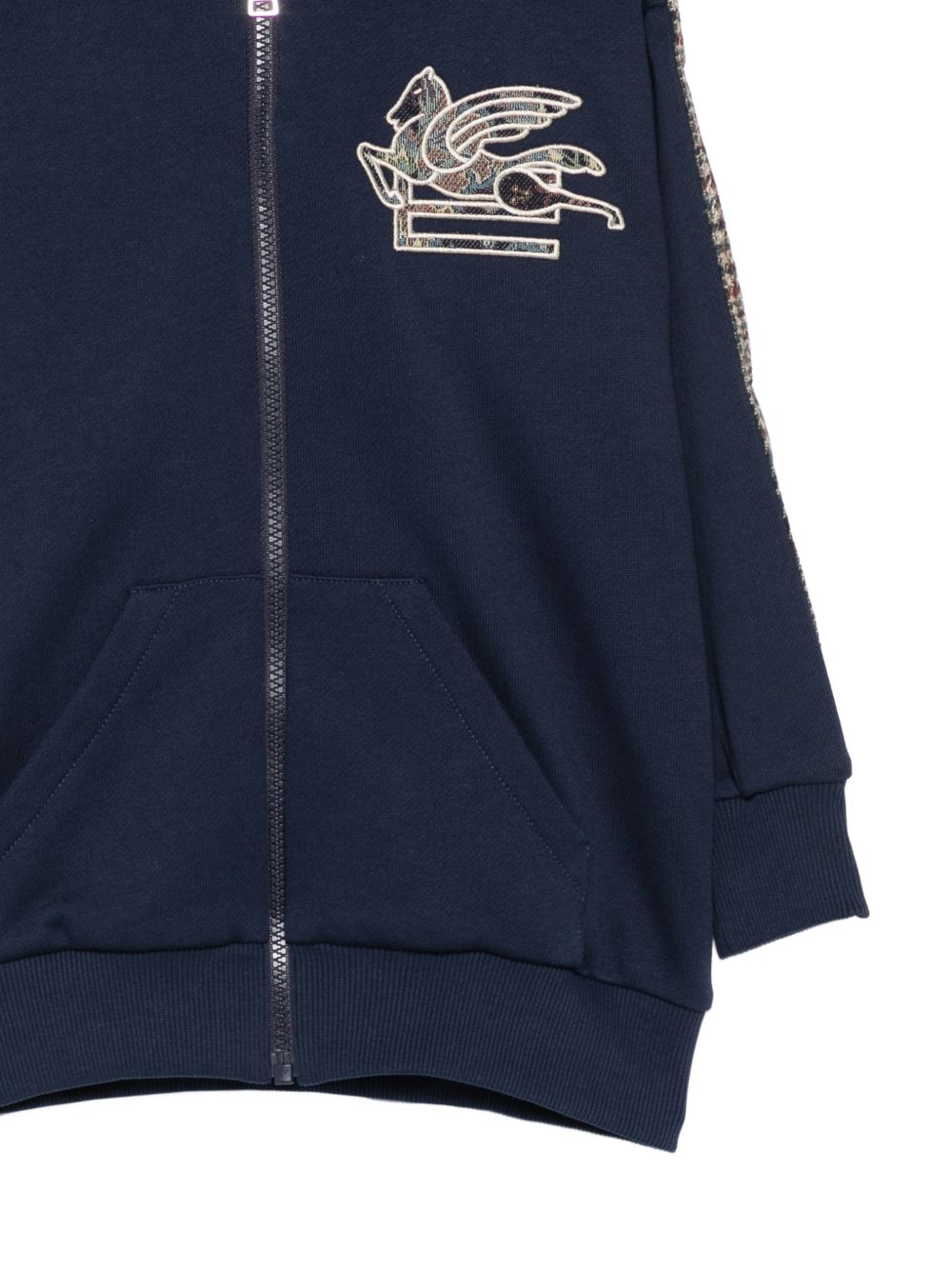 Felpa per bambino Etro Kids blu navy con chiusura frontale con zip GZ4P30 Z3183 617 ETRO KIDS