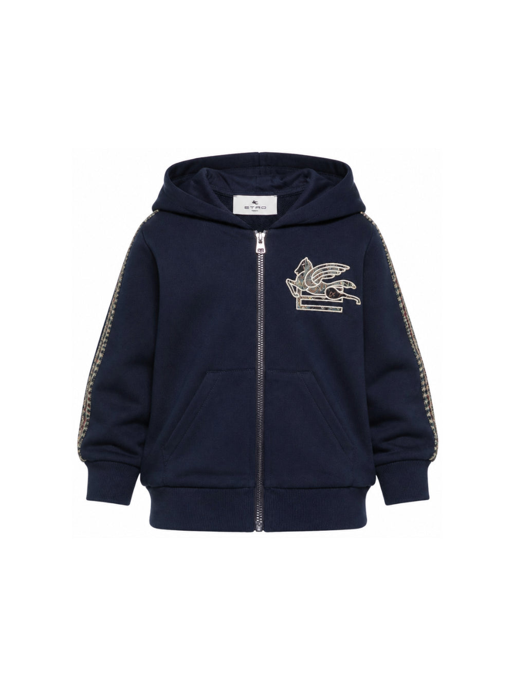 Felpa per bambino Etro Kids blu navy con chiusura frontale con zip GZ4P30 Z3183 617 ETRO KIDS