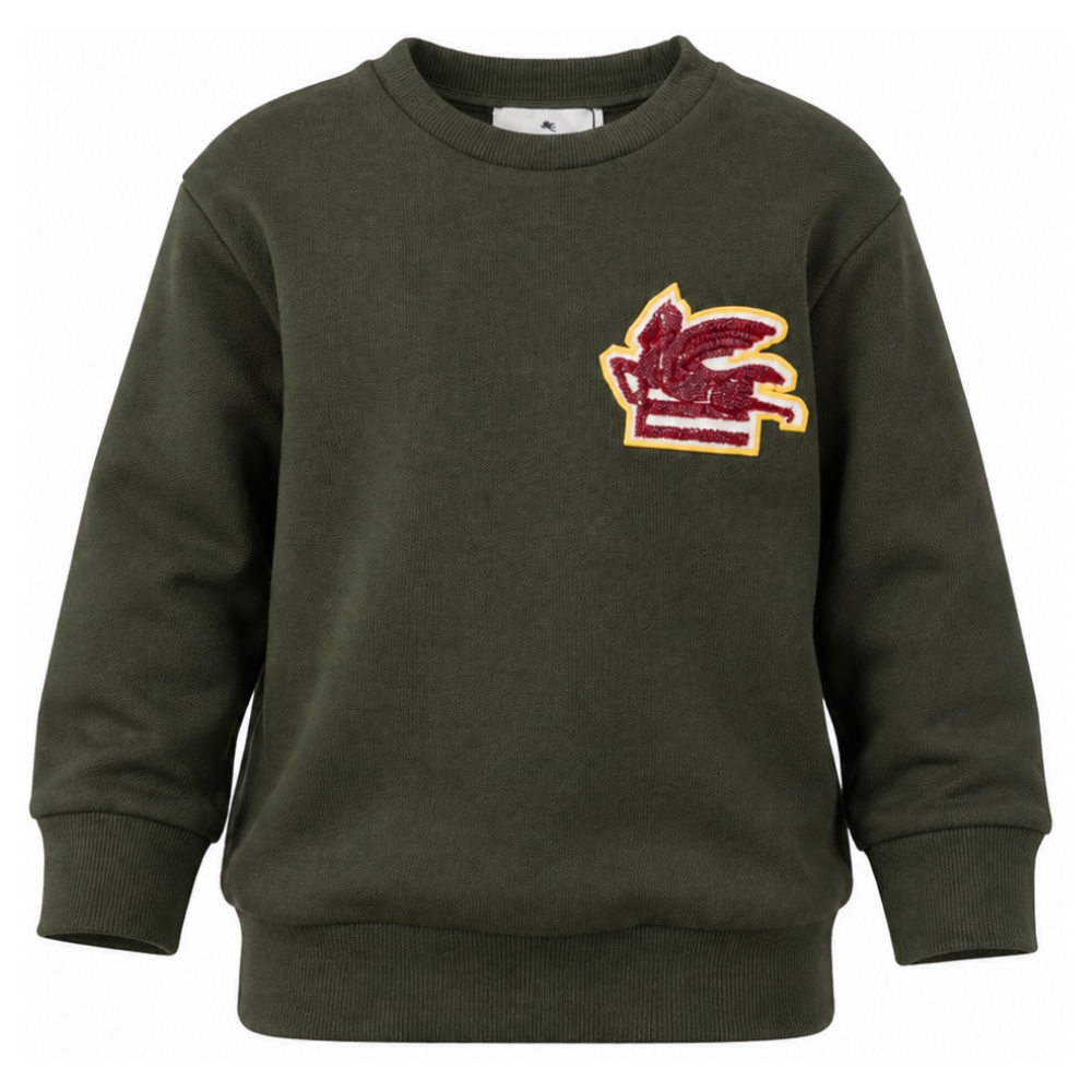 Felpa per bambino Etro Kids verde con motivo Pegaso GZ4P50 Z3183 70J ETRO KIDS
