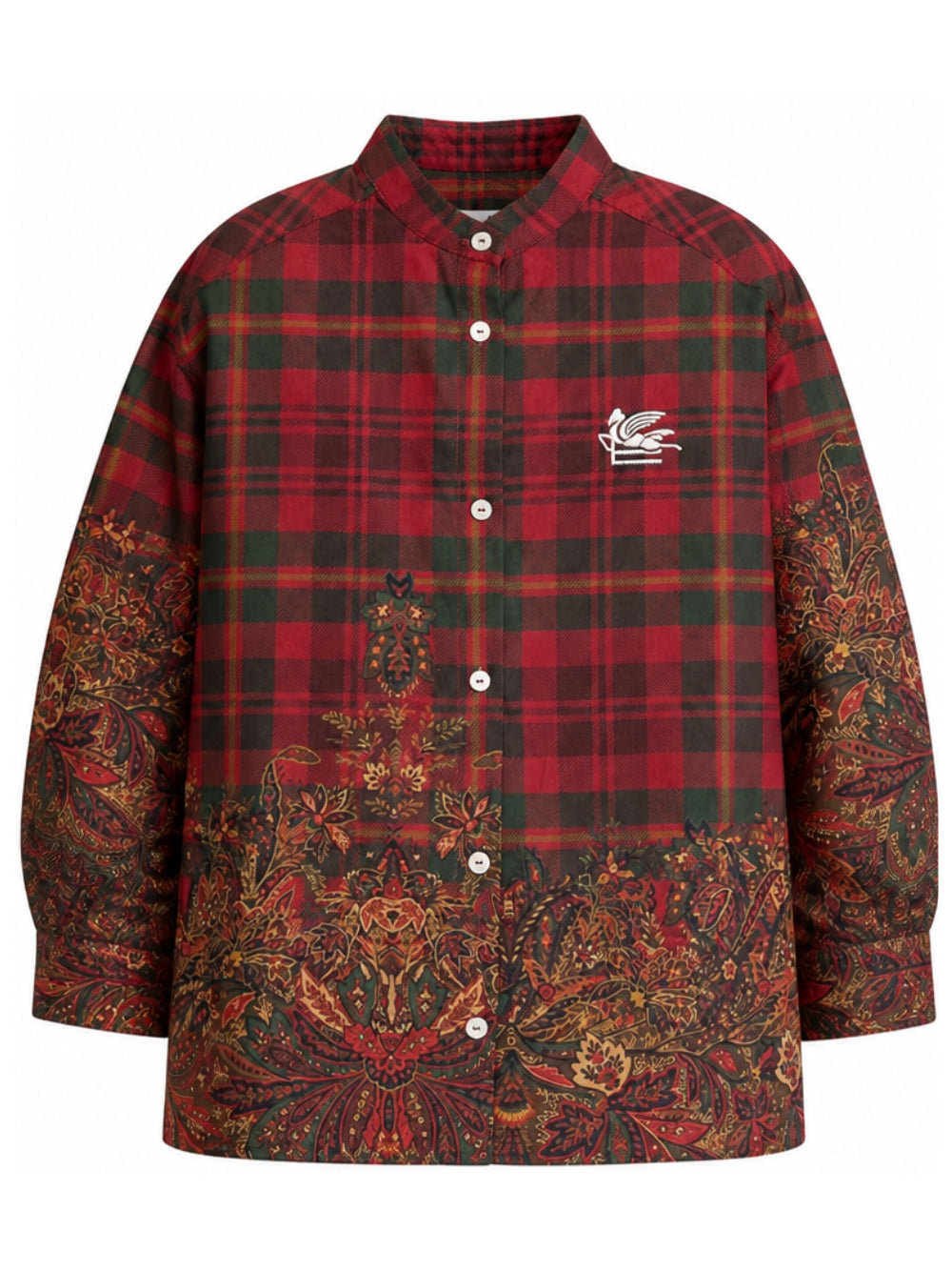 Camicia per bambina Etro Kids rossa a quadri con stampa paisley GZ5A20 P0632 418MC ETRO KIDS