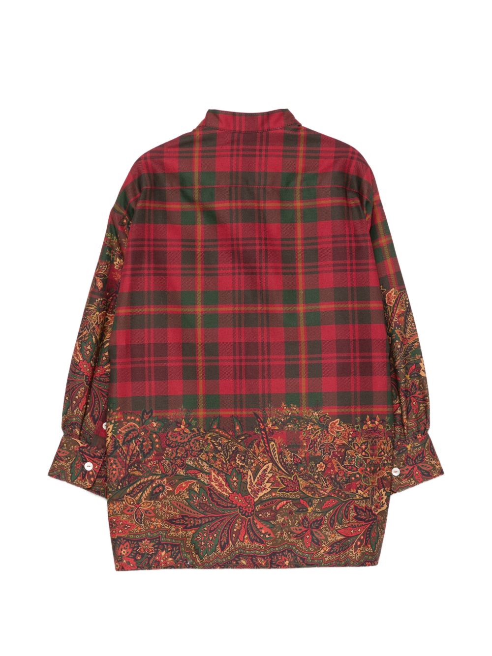 Camicia per bambina Etro Kids rossa a quadri con stampa paisley GZ5A20 P0632 418MC ETRO KIDS
