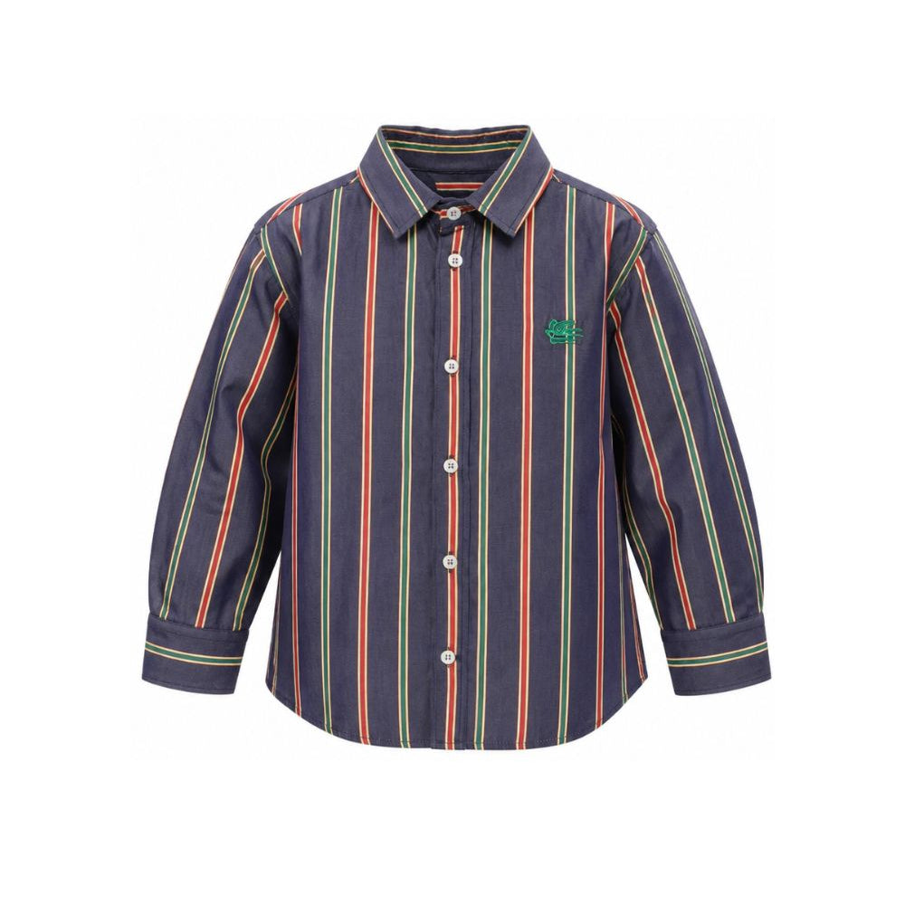 Camicia Pegaso per bambino Etro Kids blu con motivo a righe GZ5H10 P0622 617VE ETRO KIDS