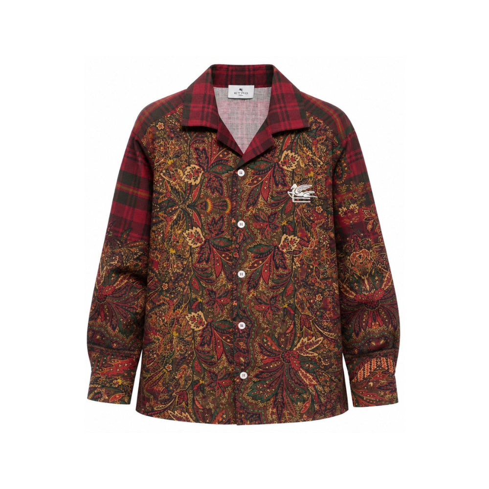 Camicia per bambino Etro Kids rossa con stampa Paisley all-over GZ5H40 P0632 418MC ETRO KIDS