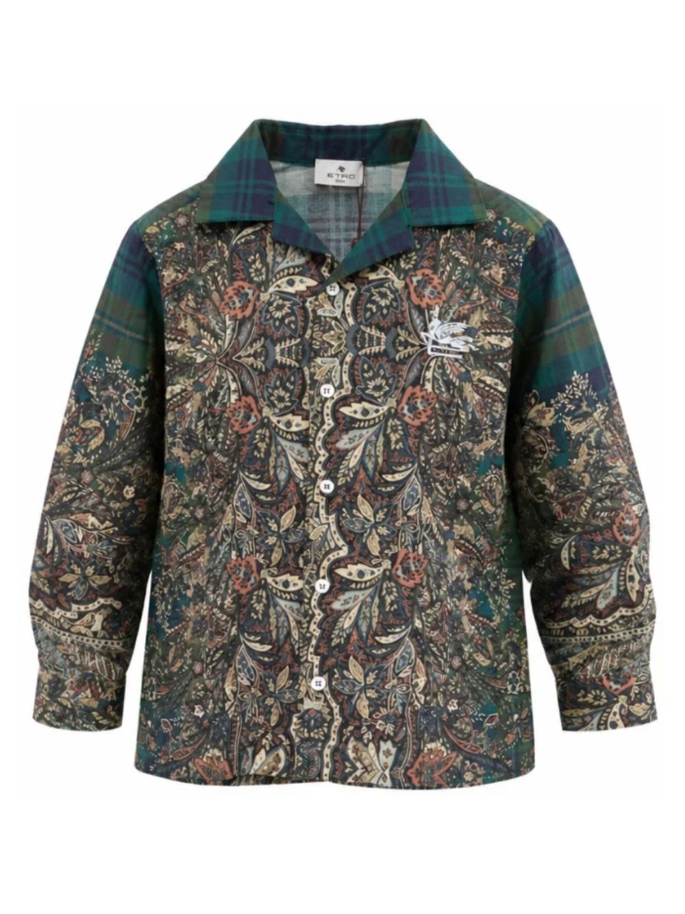 Camicia per bambino Etro Kids verde con stampa Paisley all-over GZ5H40 P0632 719BL ETRO KIDS