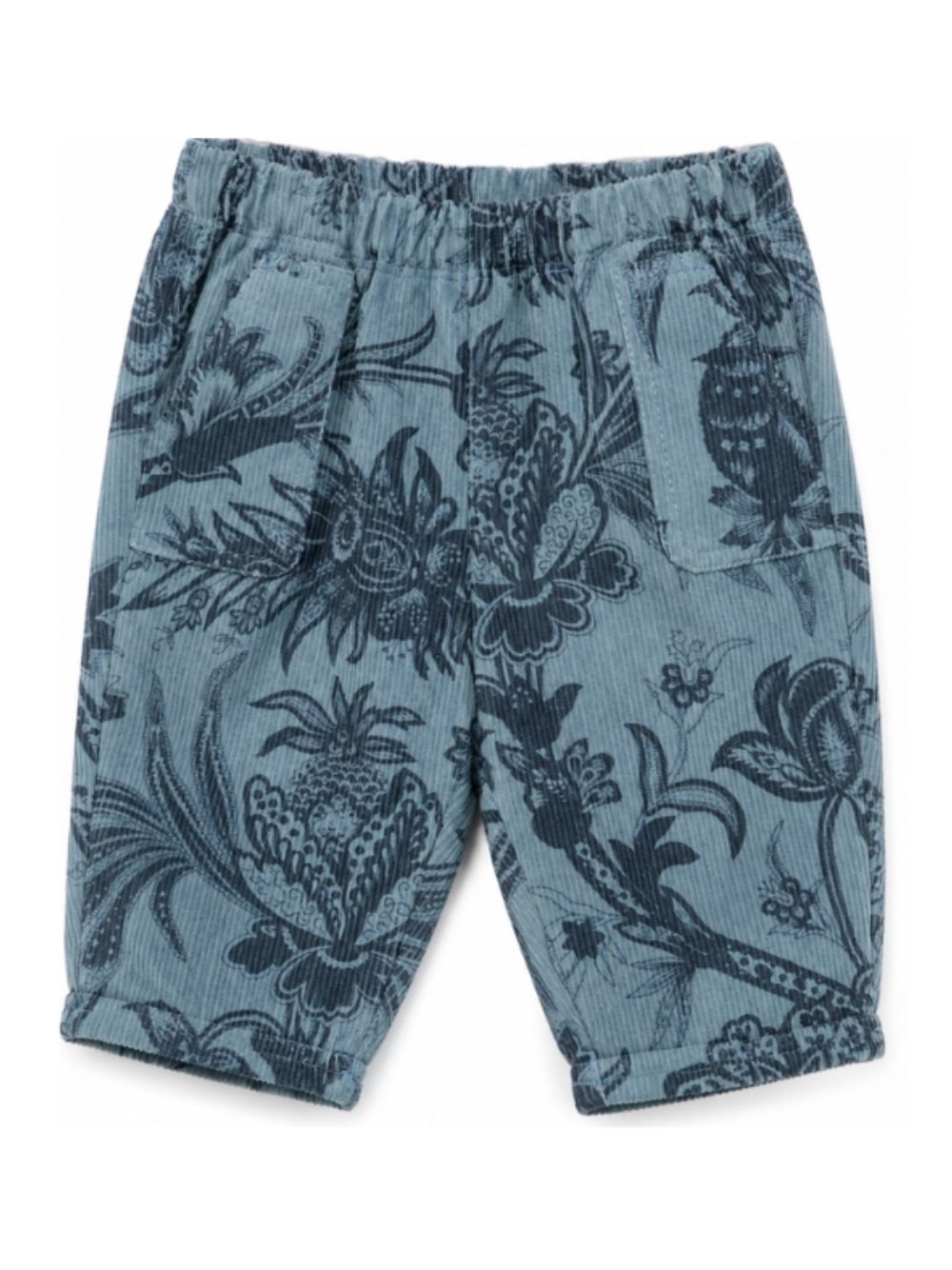 Pantaloni per neonato Etro Kids blu a coste con stampa paisley GZ6330 V0197 623BL ETRO KIDS