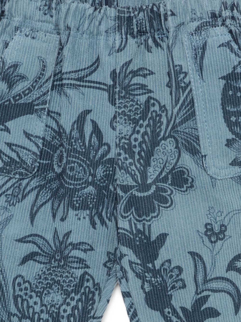 Pantaloni per neonato Etro Kids blu a coste con stampa paisley GZ6330 V0197 623BL ETRO KIDS