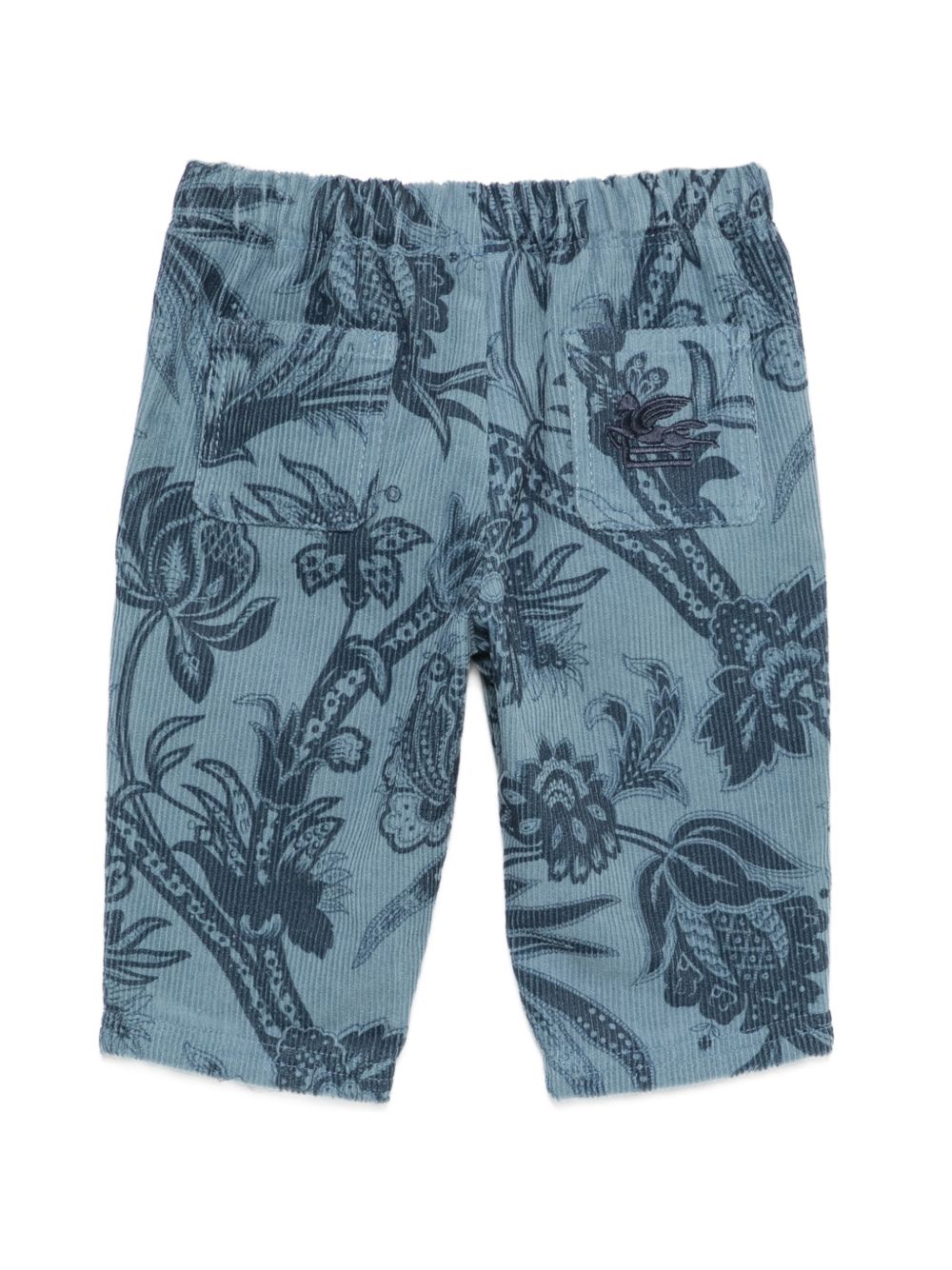 Pantaloni per neonato Etro Kids blu a coste con stampa paisley GZ6330 V0197 623BL ETRO KIDS